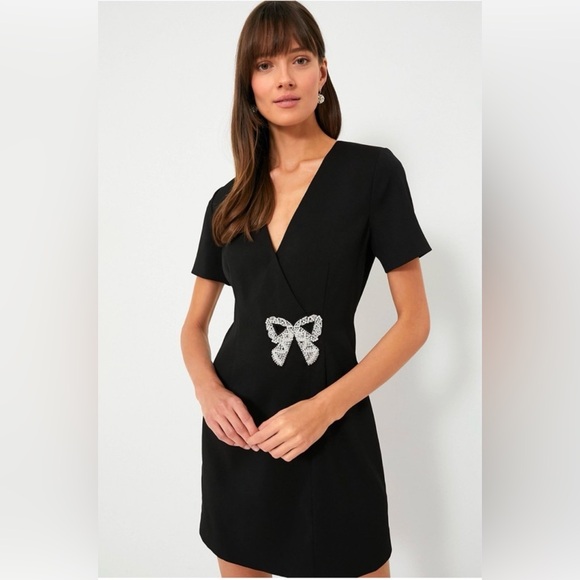 Hyacinth House Dresses & Skirts - Hyacinth House bow patches faux wrap black dress size XL